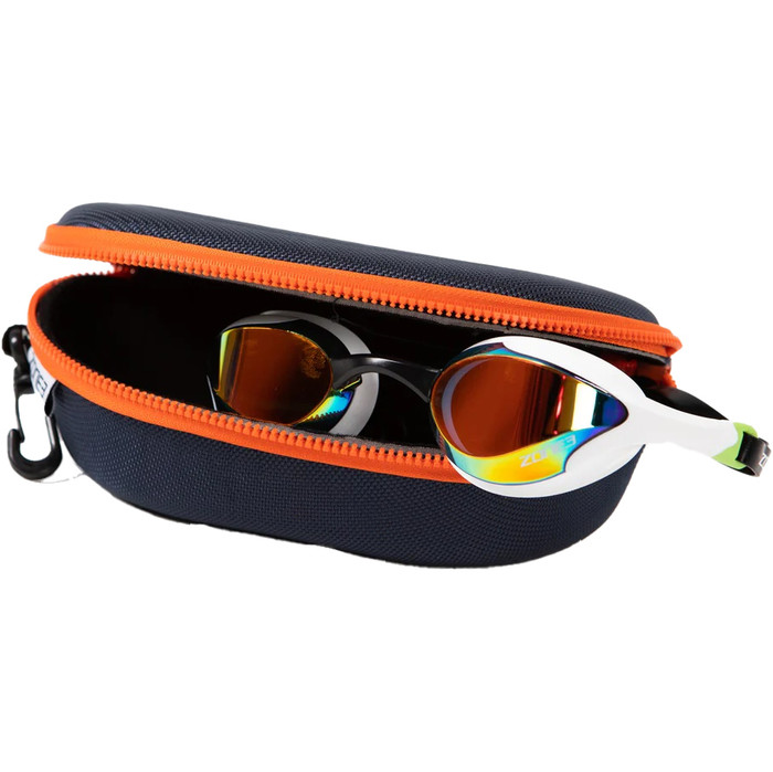 2024 Zone3 Protective Swim Goggle Case SA19GPC - Navy / Orange